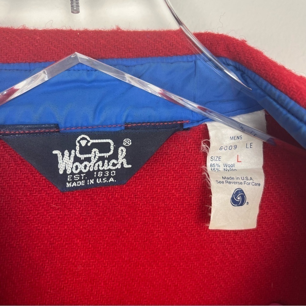 Woolrich Vintage Red Wool Button Front Shirt Usa … - image 5